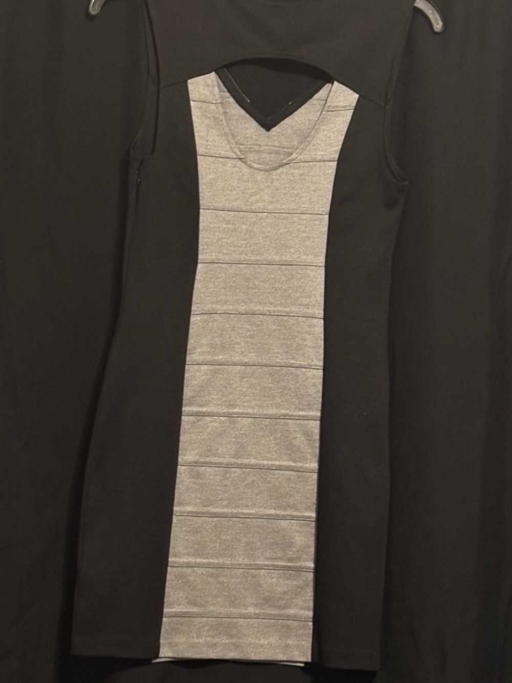 Guess Black Mini Dress Elegant and coquette with Gray Center Panel